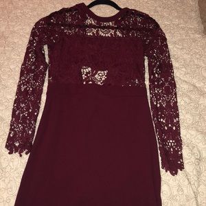 Maroon Lace Dress
